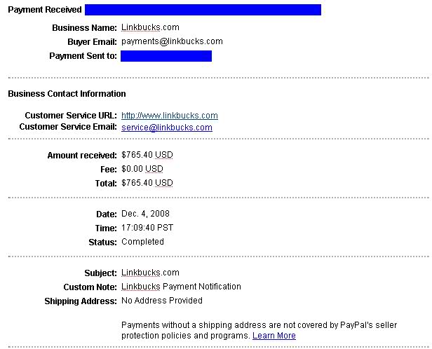 Payment Proof linkbucks - $765.40 usd